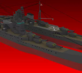 Marine Heavy Cruiser Suzuya 3d model