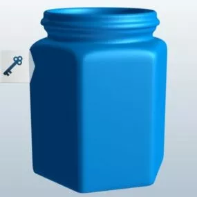 Hexagon Glass Candy Jar 3d model