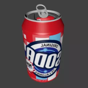 Realistic Open Soda Can 3d model