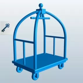 Hotel Luggage Cart Printable 3d model