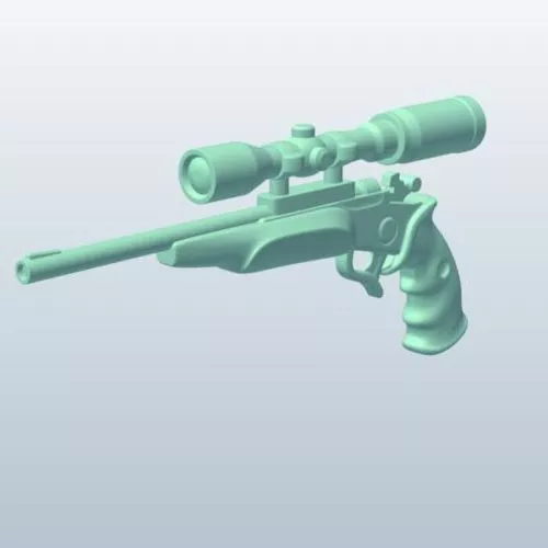 Hunting Handgun With Scope 3d model Hunting Handgun With Scope 3d model