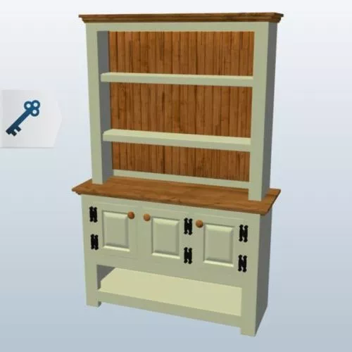 Hutch Wall Cabinet 3d model Hutch Wall Cabinet 3d model