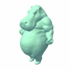Creature Hippo Cartoon Character 3d model