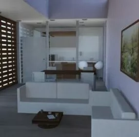 Lowpoly Interior Room 3d model