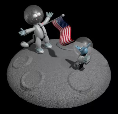 Cartoon Moon Scene 3d model Cartoon Moon Scene 3d model