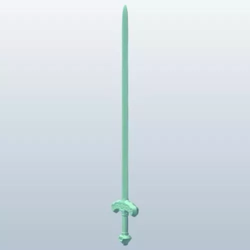 Game Sword With Gold Handle 3d model