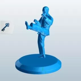 Karate Front Kick Character 3d model
