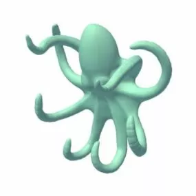 Wall Mount Octopus Key Ring 3d model