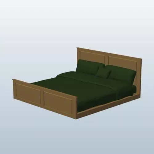 King Sized Bed Wooden 3d model King Sized Bed Wooden 3d model