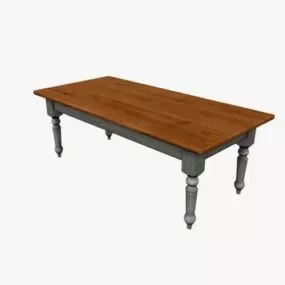 Kitchen Table Antique Legs 3d model