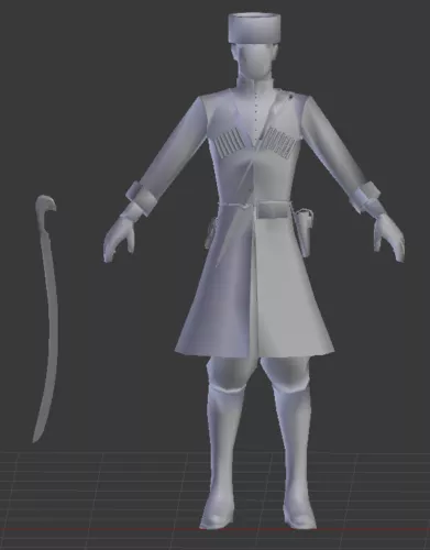 Gaming Cossack 3d model Gaming Cossack 3d model