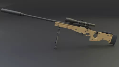 Black Short Gun 3d model