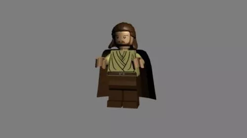 Lego Qui-gon Chaarcter 3d model Lego Qui-gon Chaarcter 3d model