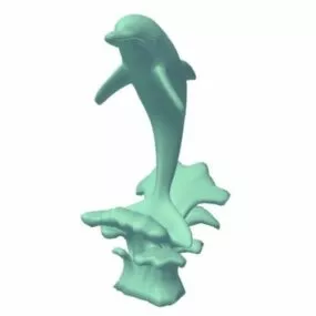 Leaping Dolphin Statue Figurine 3d model