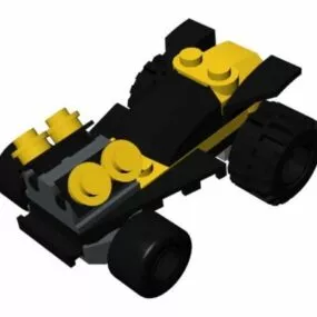 Lego Yellow Racer Car 3d model