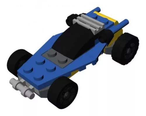 Lego Blue Buggy Car 3d model Lego Blue Buggy Car 3d model
