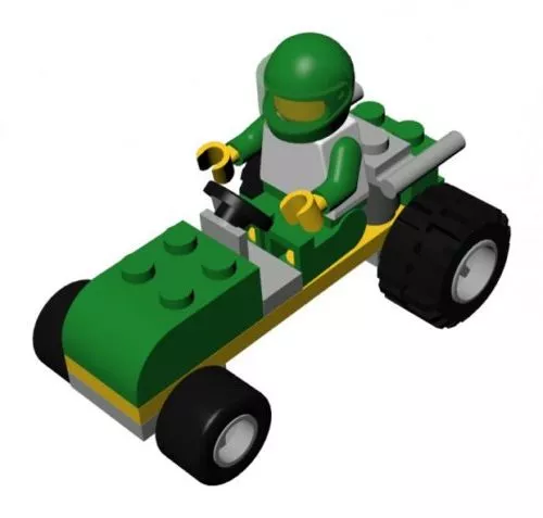 Lego Green Buggy Vehicle 3d model Lego Green Buggy Vehicle 3d model