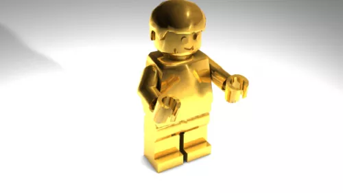 Golden Lego Man Character 3d model Golden Lego Man Character 3d model