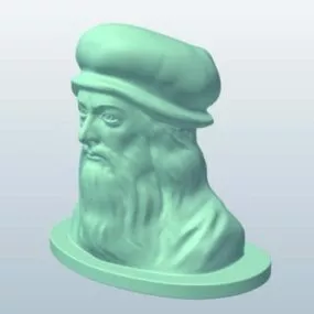 Leonardo Davinci Bust Statue 3d model
