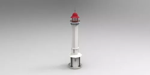 Low Poly Lighthouse On Beach 3d model
