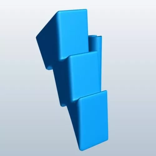 U Stair With Handrails 3d model
