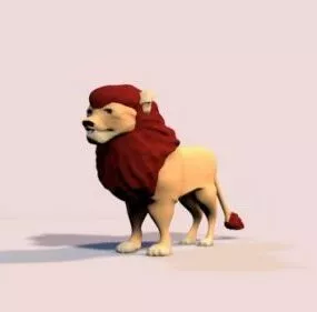 Lion Cartoon Character 3d model