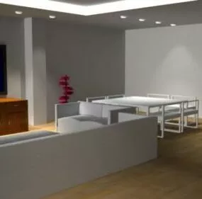 Little Living Room With Furniture 3d model