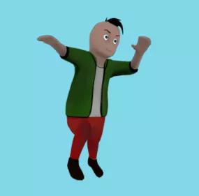 Little Boy Cartoon Character 3d model