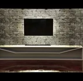 Living Room With Tv Cabinet 3d model