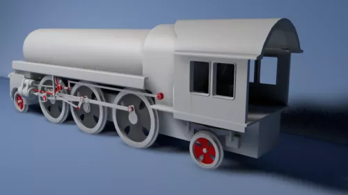 Antique Steam Locomotive 3d model
