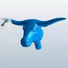 Longhorn Head Wall Mount 3d model