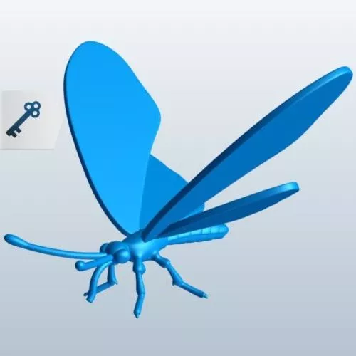 Animated Butterfly With Rig 3d model