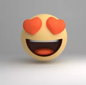 Love Emoji Icon 3d model