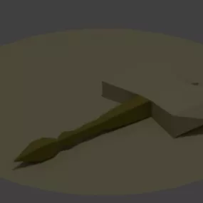 Lowpoly Cartoon Axe 3d model