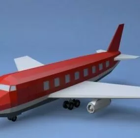 Red Lowpoly Airplane 3d model