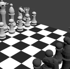 Chess Black White Table 3d model