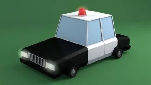 Lowpoly Cartoon Cop Car 3d model Lowpoly Cartoon Cop Car 3d model