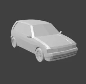 Fiat Uno Car Lowpoly 3d model