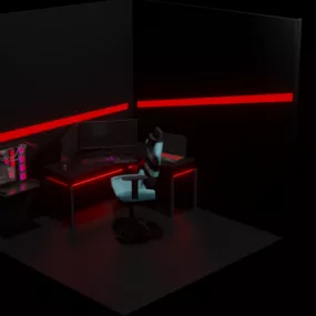 Lowpoly Gaming Room 3d model