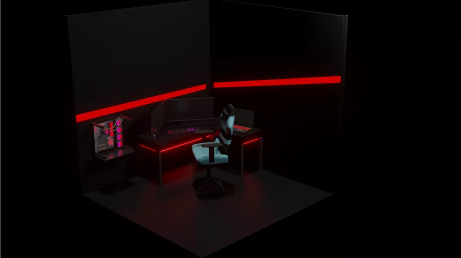 Lowpoly Gaming Room 3d model Lowpoly Gaming Room 3d model