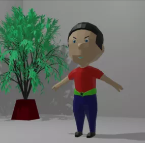 Lowpoly Guy Character Rigged 3d model