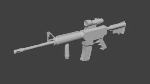 Black Short Gun 3d model