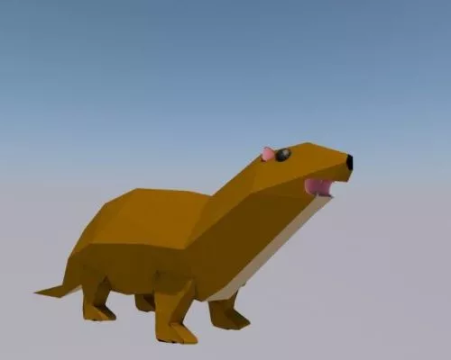 Lowpoly Otter Cartoon 3d model Lowpoly Otter Cartoon 3d model