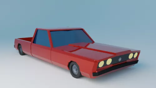 Lowpoly Red Pickup Car 3d model Lowpoly Red Pickup Car 3d model