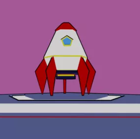 Lowpoly Cartoon Rocket 3d model