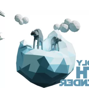 Lowpoly Snow Island Scene 3d model