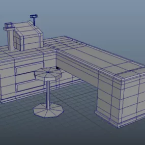 Lowpoly Supermarket Furniture 3d model