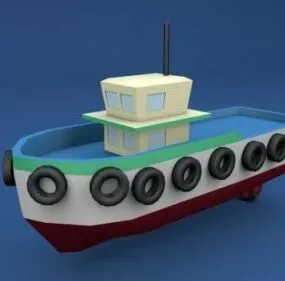 Cartoon Tugboat 3d model
