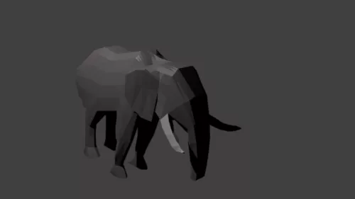 Wild Elephant With Horn 3d model