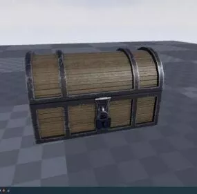 Lowpoly Old Wooden Chest 3d model